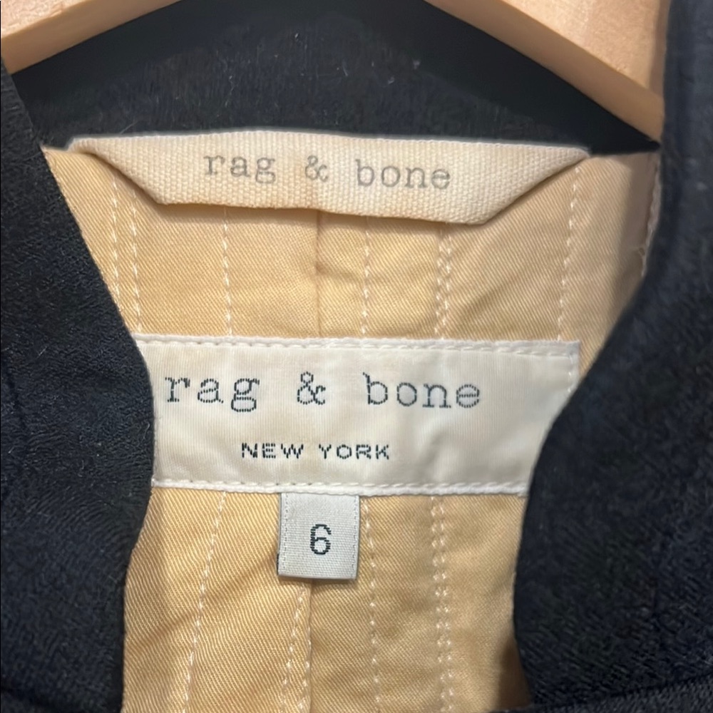 rag & bone Women's Black Double-Breasted Jacket size 6 - Picture 2 of 7